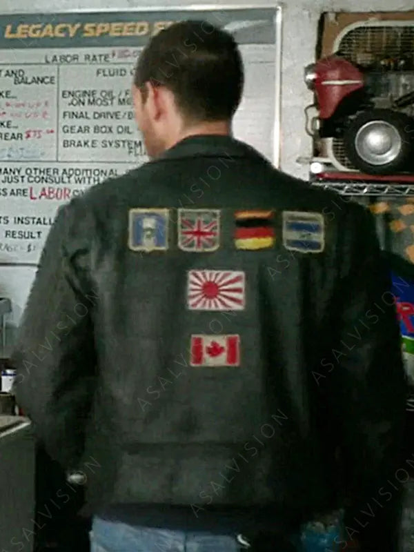 Wes Neal One Fast Move 2024 KJ Apa Black Leather Jacket