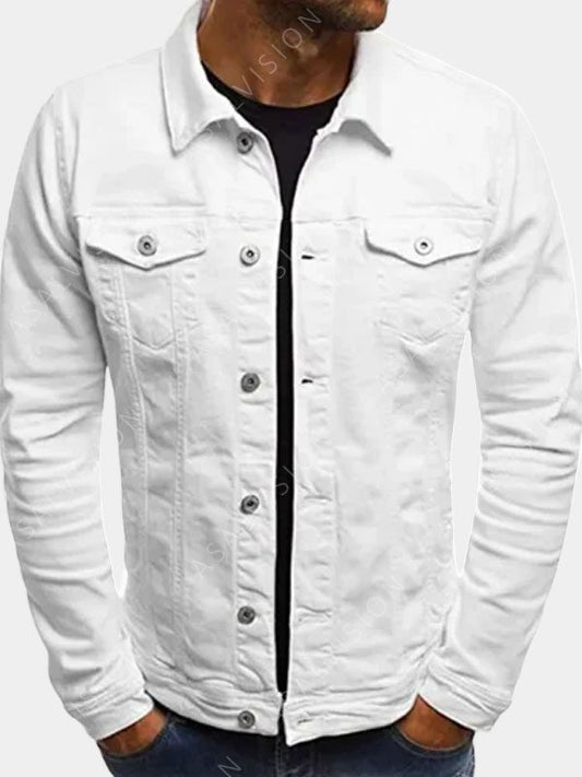 White Denim Jacket Men