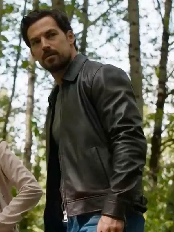 Wild Cards 2024 Giacomo Gianniotti Black Leather Jacket