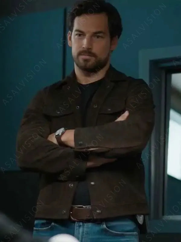 Wild Cards Giacomo Gianniotti Brown Suede Leather Jacket