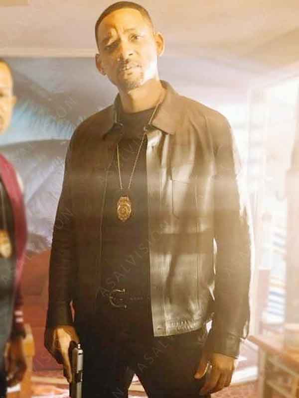 Will Smith Movie Bad Boys Ride or Die 2024 Mike Lowrey Black Leather Jacket
