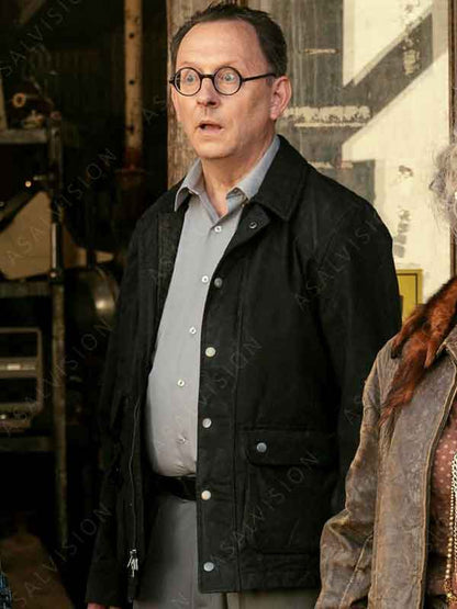 Wilzig TV Series Fallout Season 1 Michael Emerson Black Cotton Jacket
