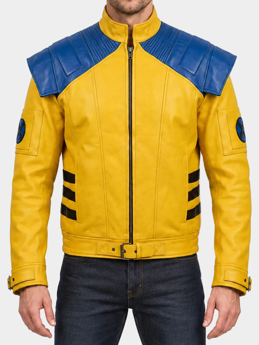 Wolverine Blue And Yellow Leather Jacket