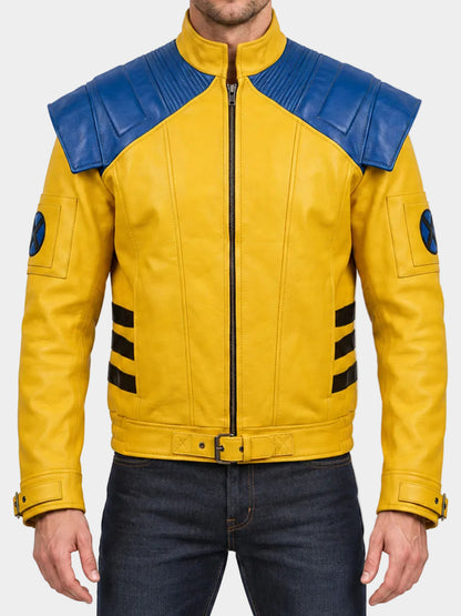 Wolverine Blue And Yellow Leather Jacket