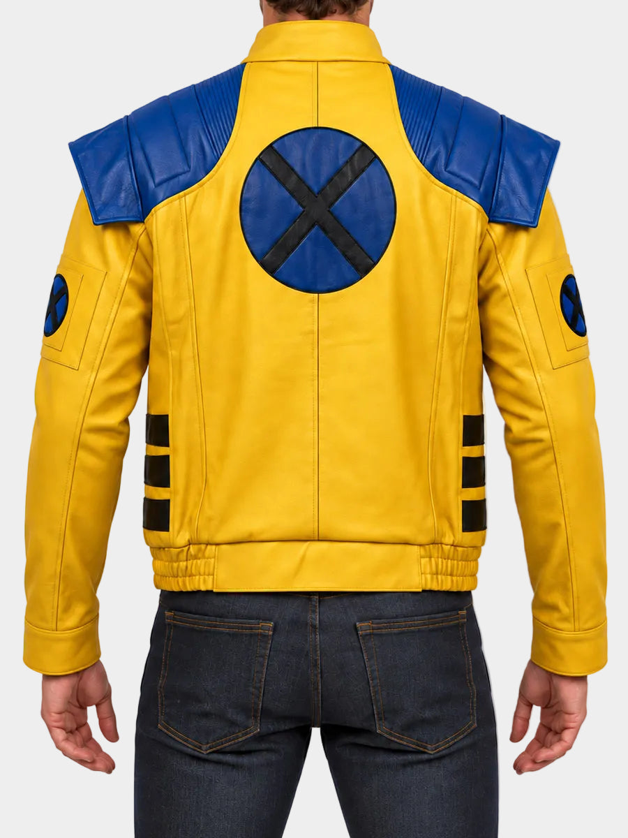 Wolverine Marvel Rivals Blue And Yellow Leather Jacket
