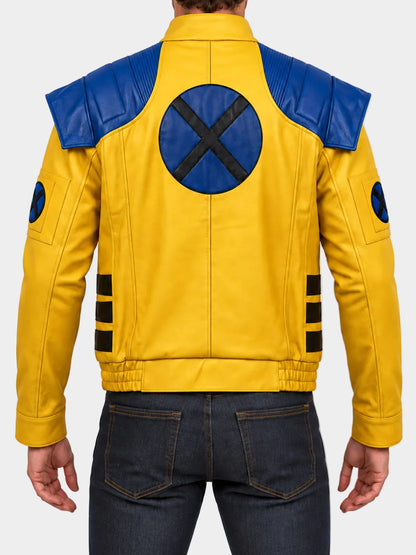 Wolverine Marvel Rivals Blue And Yellow Leather Jacket