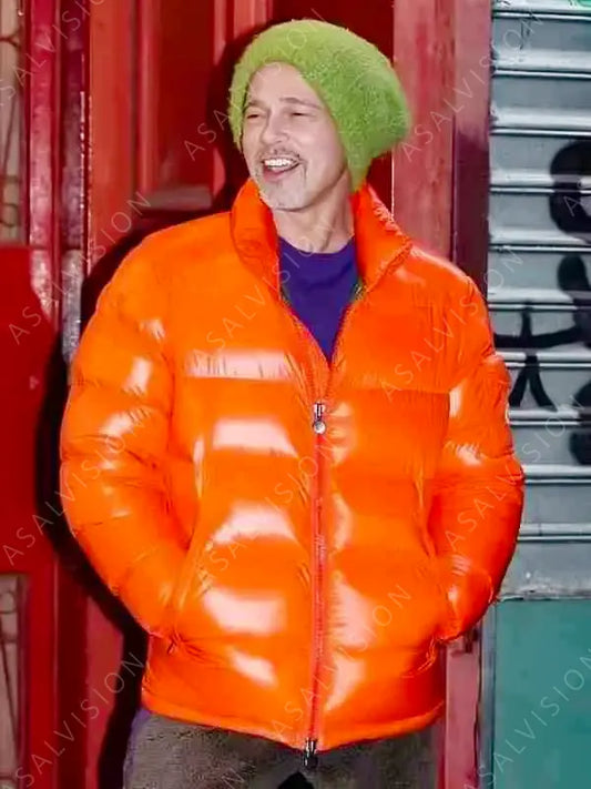 Wolves 2024 Brad Pitt Orange Puffer Jacket
