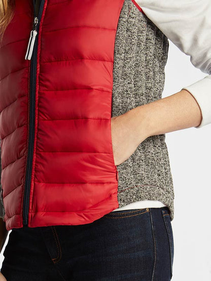 Women Red Puffer Vest