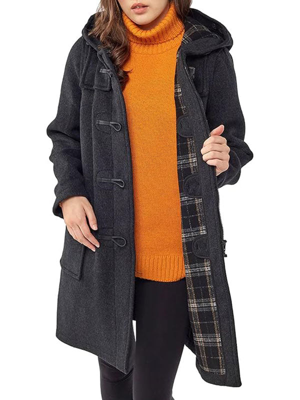 Womens Black Duffle Coat