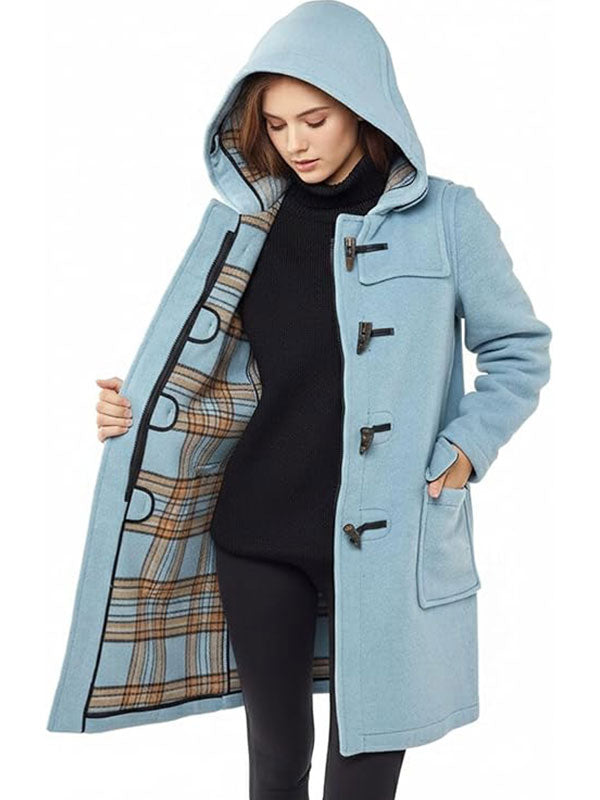 Womens Duffle Blue Coat