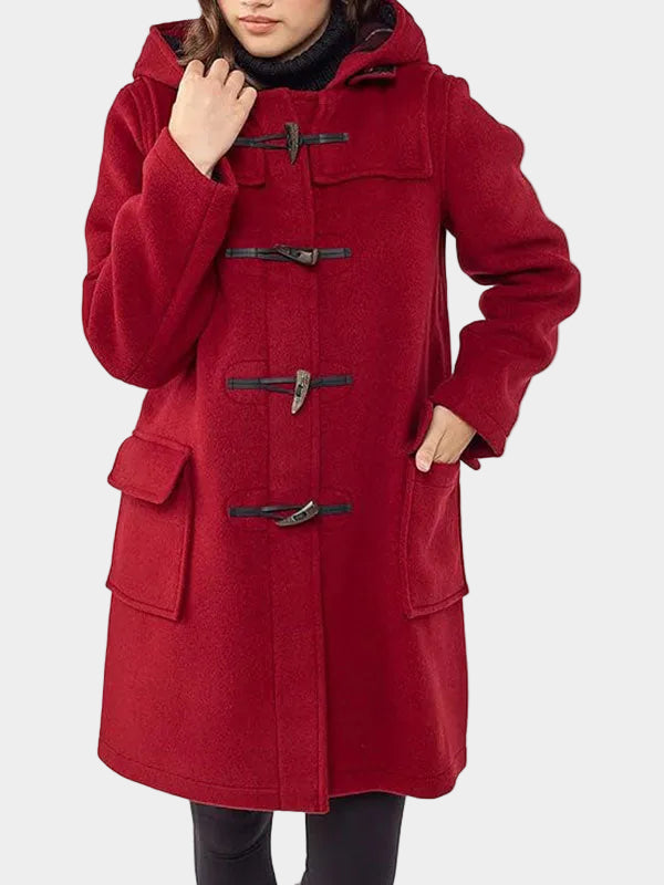 Womens Duffle Red Coat