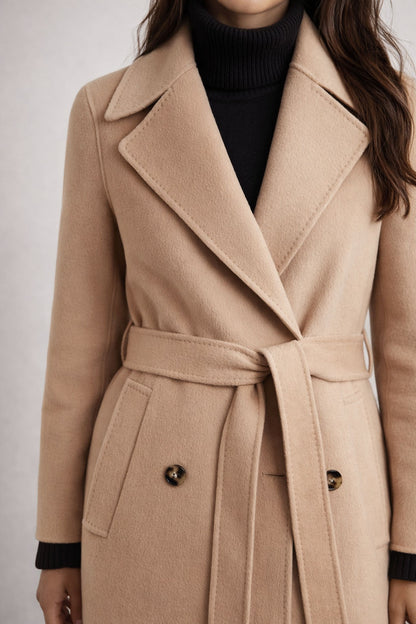 Brisa Beige Wool Trench Coat
