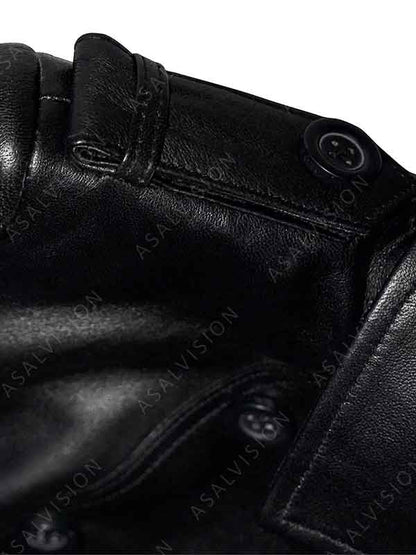 Women’s Black Double-Breasted Lambskin Motorcycle Jacket