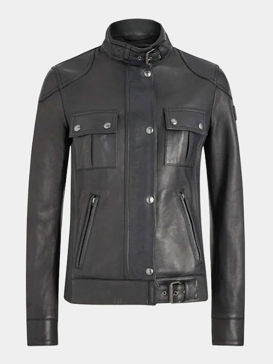 Women's Black Fashion Leather Jacket