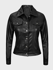 Women's Trucker Leather Jackets