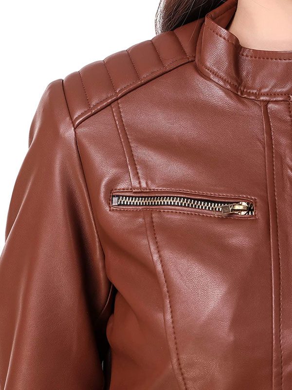 Women's Brown Motorcycle Jacket