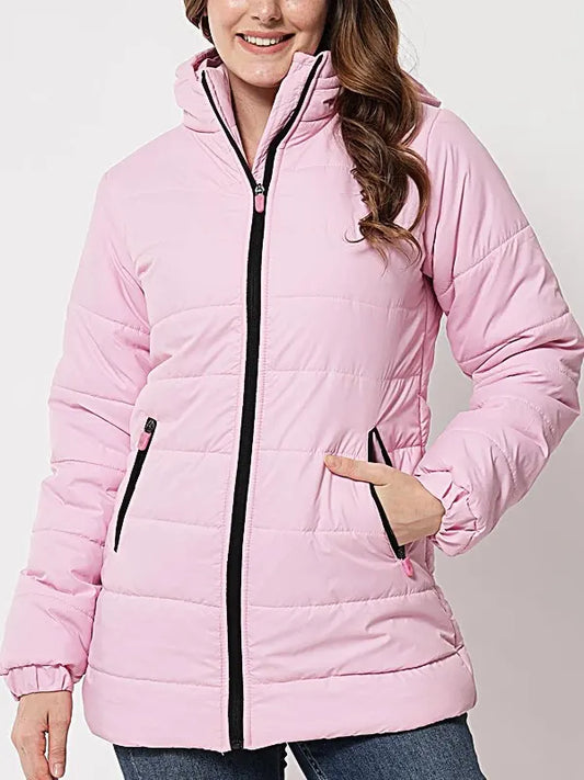 Women’s Pink Puffer Jacket With Hood