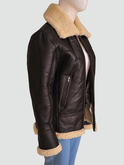 Women’s Shearling Aviator Bomber Jacket