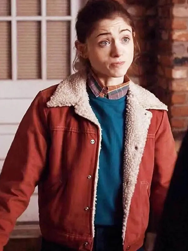 Womens Stranger Things Nancy Wheeler Red Fur Jacket