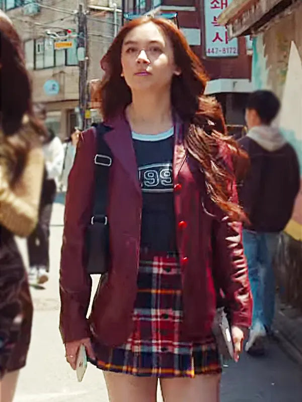 XO Kitty Season 2 Anna Cathcart Leather Blazer