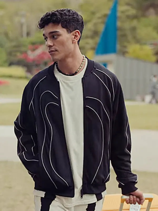 XO Kitty Season 2 Anthony Keyvan Black Bomber Jacket