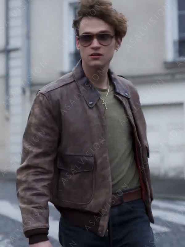 Young Rocco TV Series Supersex 2024 Saul Nanni Bomber Leather Jacket