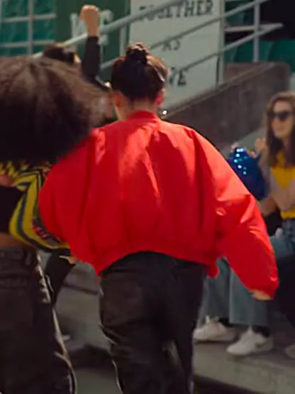 Yuri Han XO Kitty S02 Episode 2 Gia Kim Red Bomber Jacket