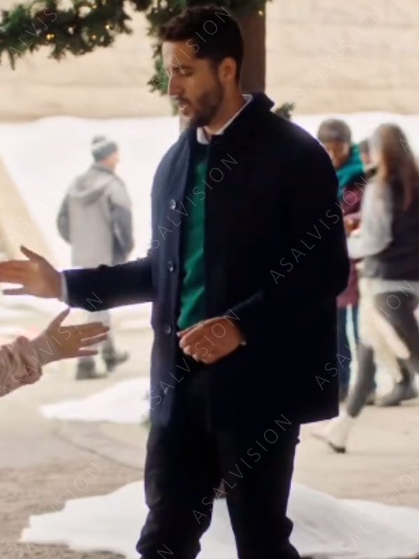 Zach Smadu Mom’s Christmas Boyfriend 2023 Zach Mitchell Blue Peacoat