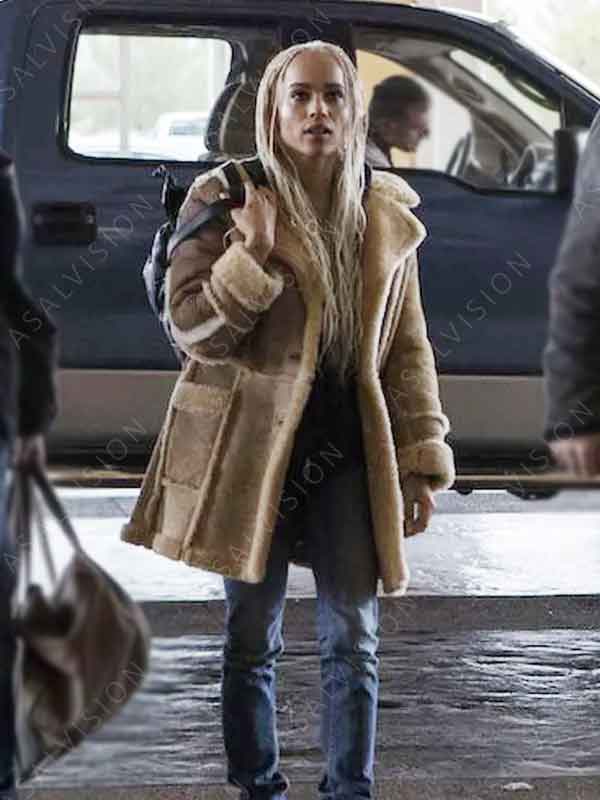 Zoe Kravitz TV Series Kin Milly Shearling Leather Coat