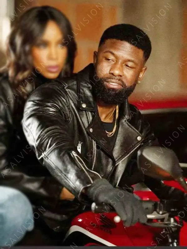 Zyair Malloy Mea Culpa 2024 Trevante Rhodes Black Biker Leather Jacket