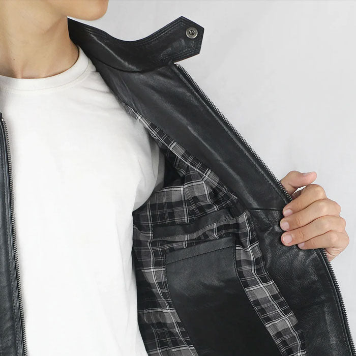 Custom lining inside a leather jacket