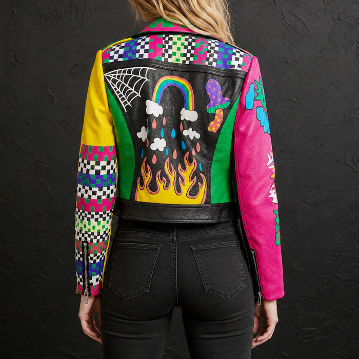 Custom printing on a leather jacket