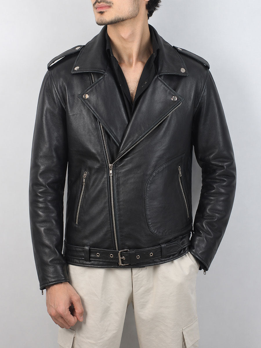 vintage biker leather jacket