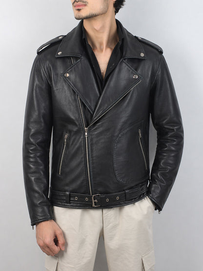 vintage biker leather jacket