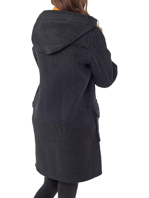 womens black wool duffle coat