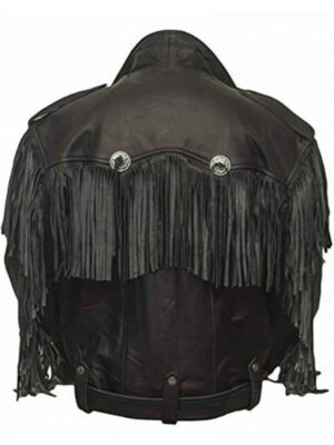 Alba Flores Money Heist Nairobi Black Fringe Leather Motorcycle Jacket