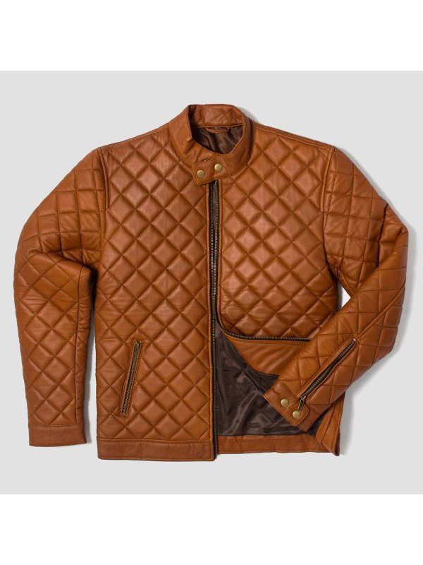 Cafe Racer Brown Quilted Jacket