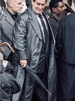 Colin Farrell The Batman 2022 The Penguin Black Leather Trench Coat