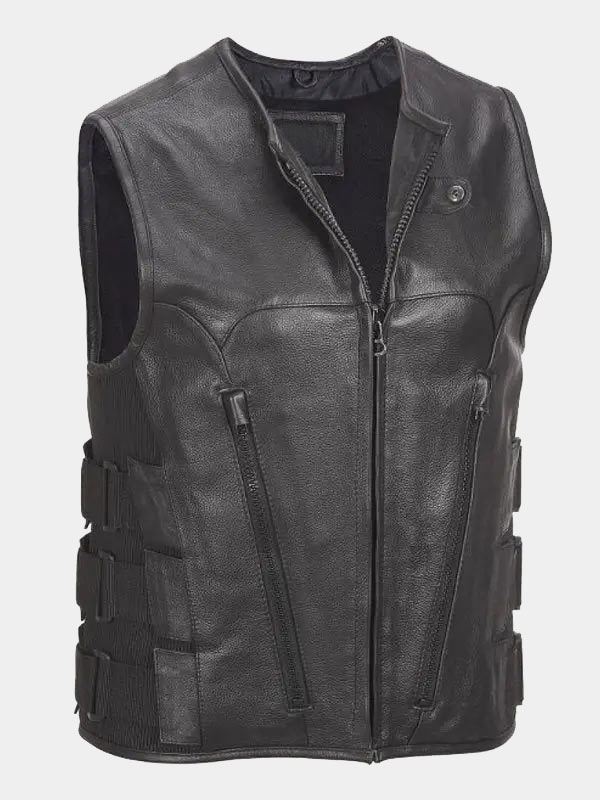 Commando Leather Vest For Men's