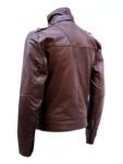 Men's Chocolate Brown Leather Jacket Back