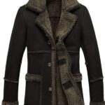 Mens Reacher Style Black Fur Coat