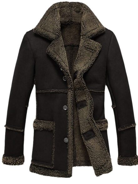 Black Fur Coat - Mens Reacher Style Coat - Asal Vision