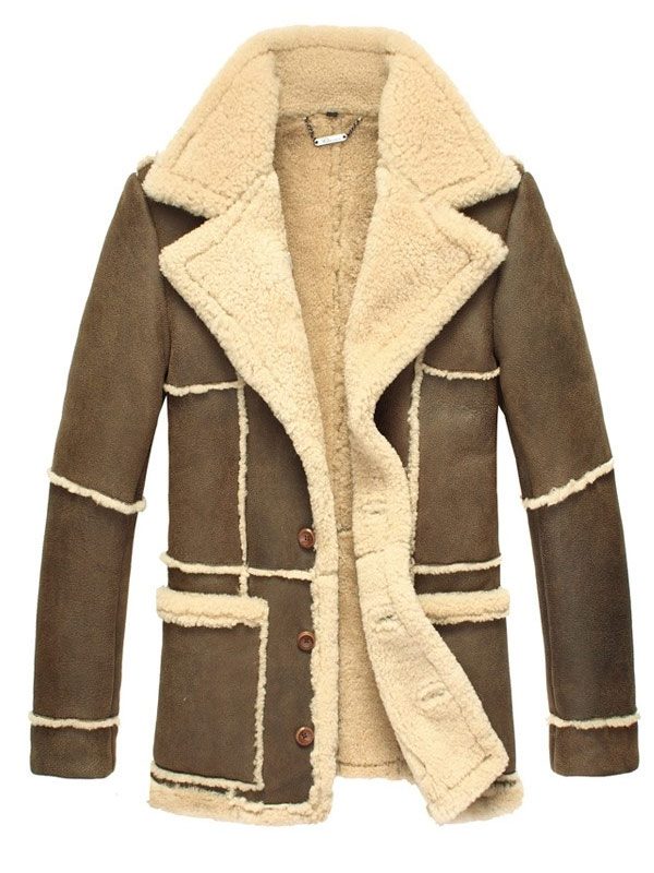 Mens Reacher Style Sheepskin Leather Coat