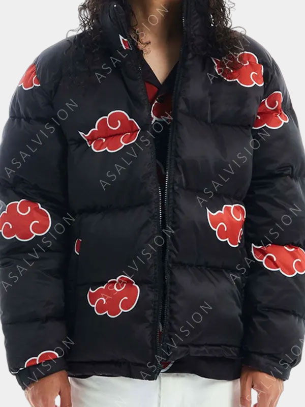 Naruto Akatsuki Puffer Black Jacket