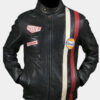 Steve McQueen Le Mans Leather Black Jacket