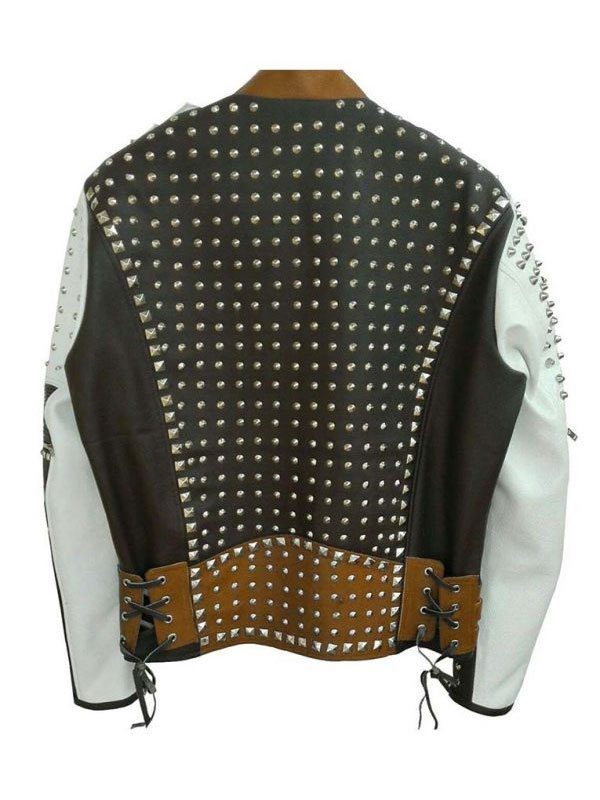Stylish Studded Biker Leather Jacket For Mens 2