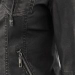 Women’s Black Biker Leather Hooded Jacket (2)