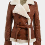 Women's Shearling Brown Leather Jacket