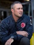 Kelly Severide Chicago P.D Taylor Kinney Quilted Blue Bomber Jacket