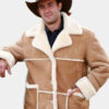 Marlboro Man Shearling Sheepskin Brown Jacket